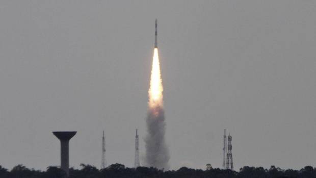 India's Polar Satellite Launch Vehicle (PSLV-C23), carrying five satellites, lifts off from the Satish Dhawan Space Centre in Sriharikota, north of the southern Indian city of Chennai June 30, 2014. (BABU/REUTERS)