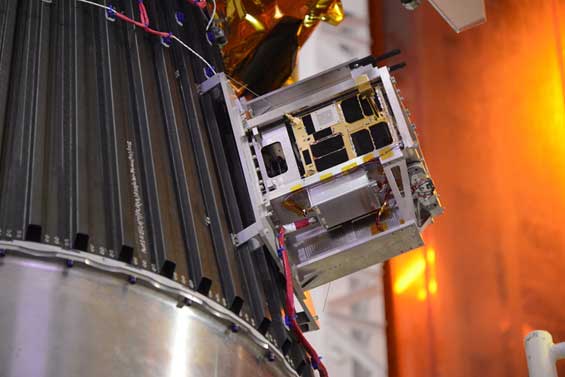 Figure 4: CanX-5 Assembled on the PSLV Payload Launch Adapter